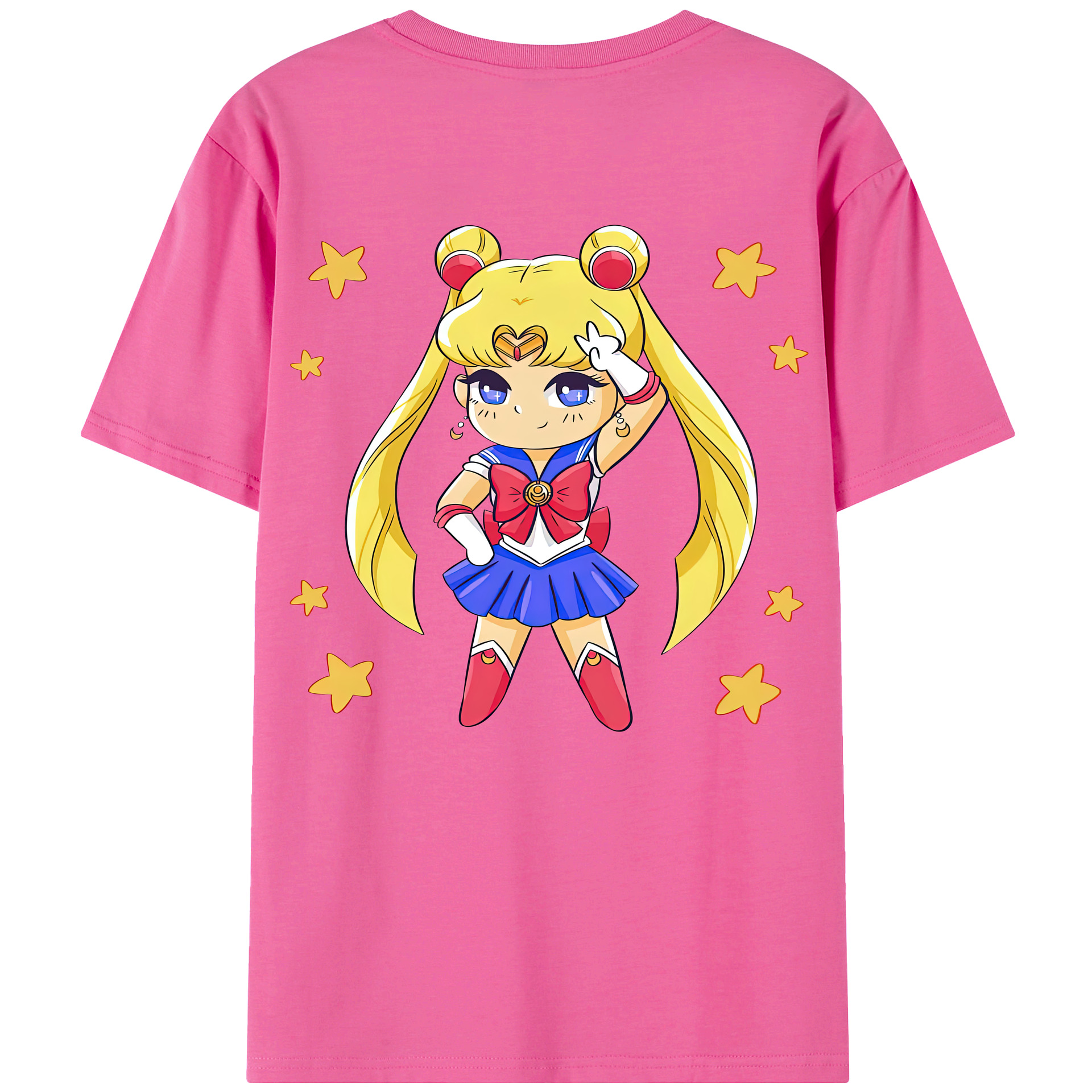 （画像用） 美少女戦士セーラームーン 月野 うさぎ つきの うさぎ Sailor Moon Tsukino Usagi レディース半袖Tシャツ(バックプリント)
